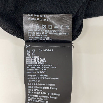Prada Black Re-Nylon Trim Nylon Sleeve Triangle Logo T-Shirt XS — view 5