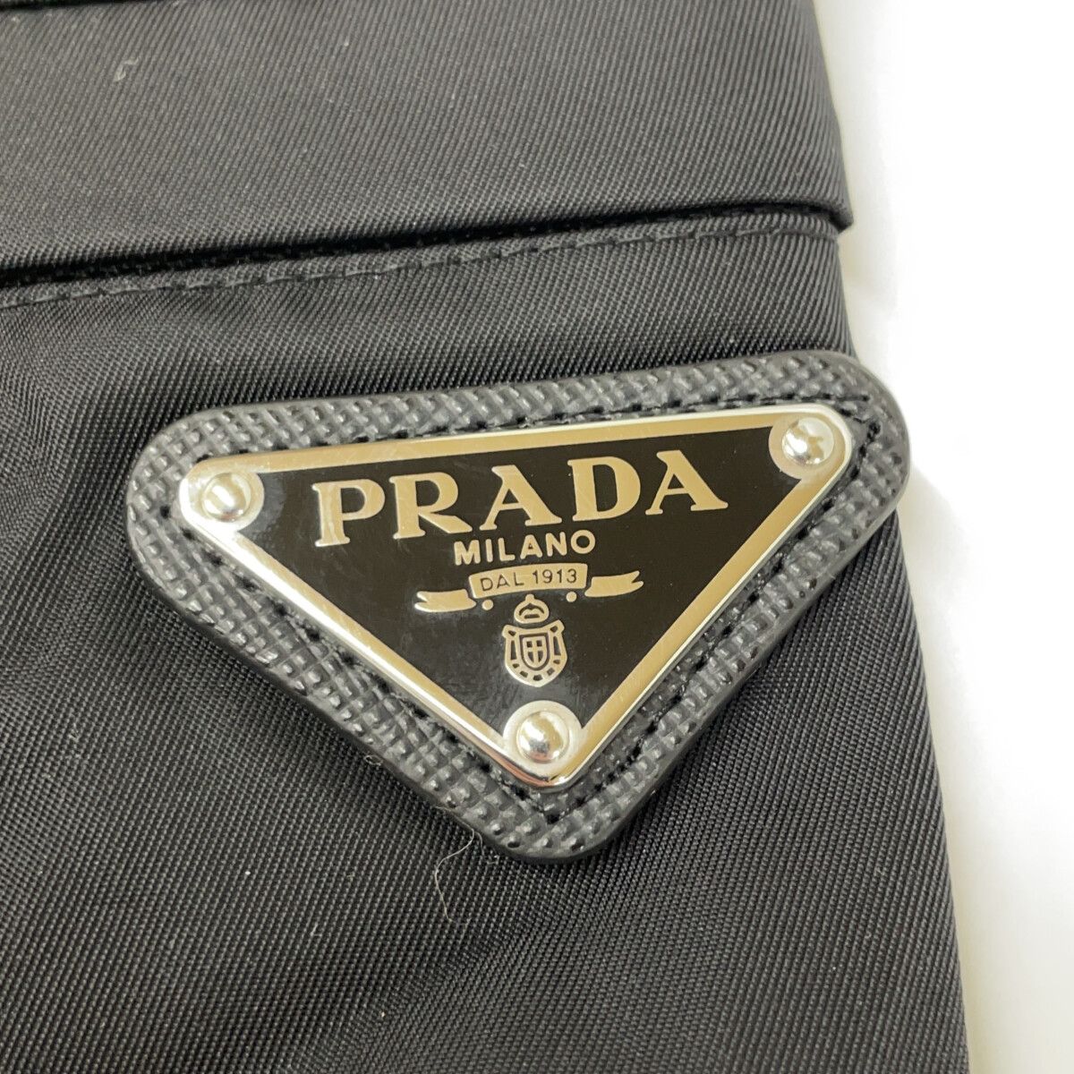 Prada Black Re-Nylon Trim Nylon Sleeve Triangle Logo T-Shirt XS — view 9