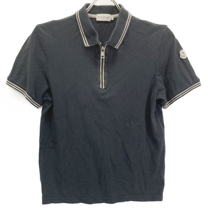 Moncler Black Half Zip Polo