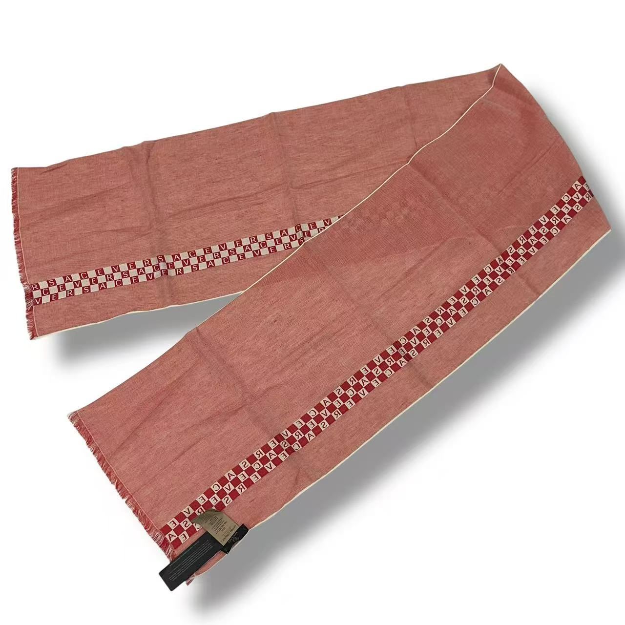 Versace Scarf Shawl Fringe Pink — view 4