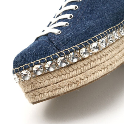 Miu Miu Sneakers 37 Espadrille Bijuu Denim Platform — view 6