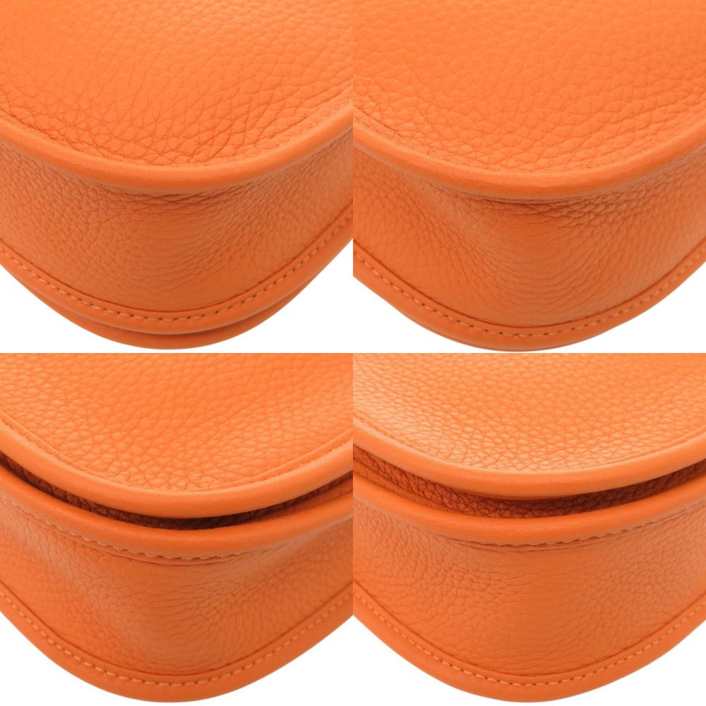 Hermes Evelyne 23 Taurillon Clemence Orange Silver Shoulder — view 5