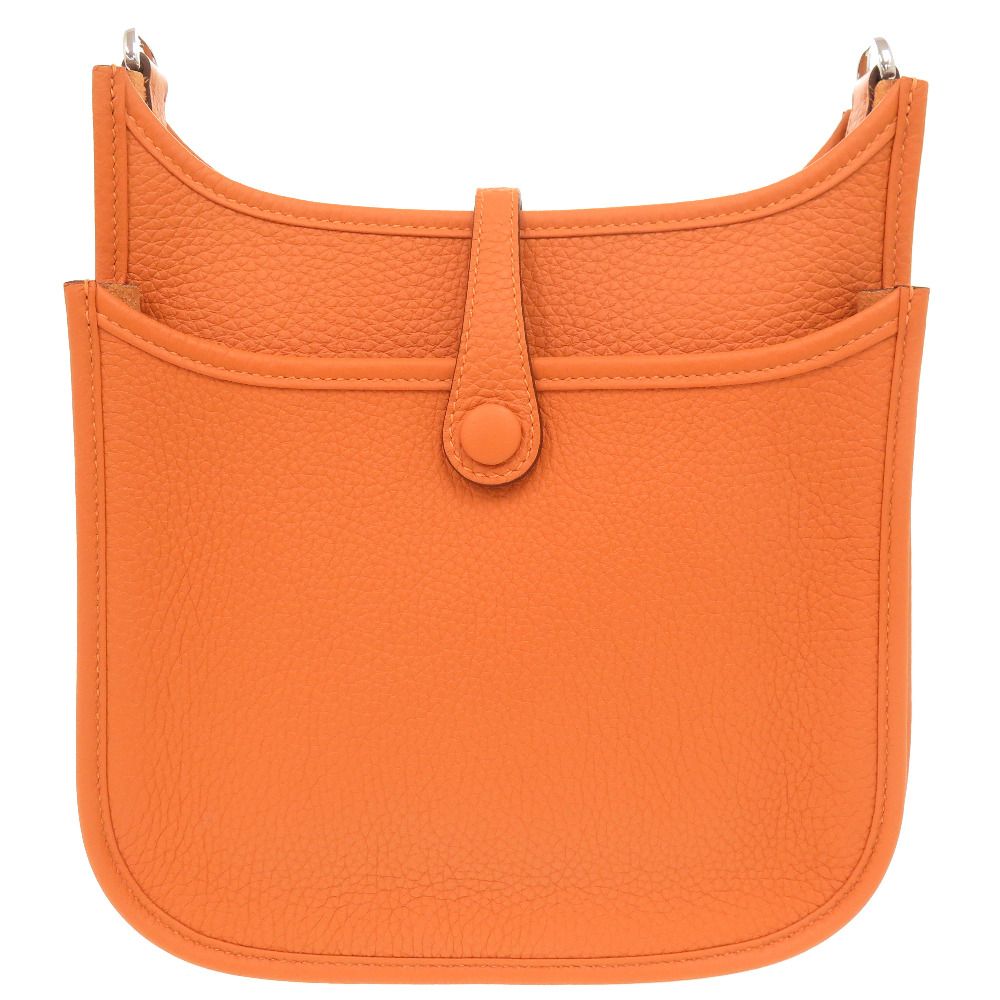 Hermes Evelyne 23 Taurillon Clemence Orange Silver Shoulder — view 3