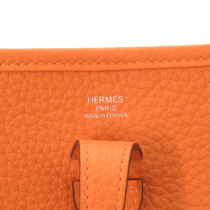 Hermes Evelyne 23 Taurillon Clemence Orange Silver Shoulder — view 9