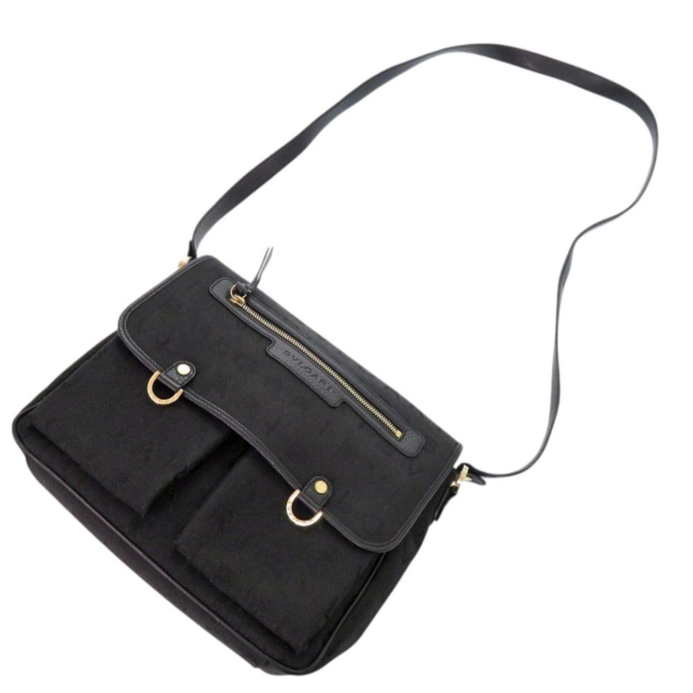 Bvlgari Logo Mania Canvas Black Shoulder — view 6