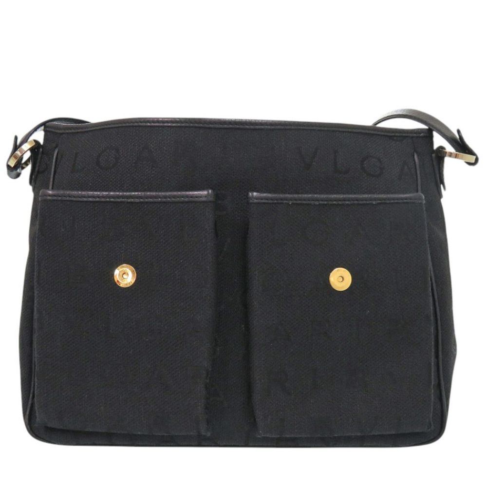 Bvlgari Logo Mania Canvas Black Shoulder — view 8
