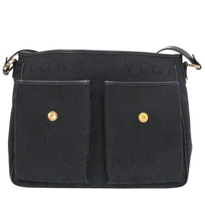 Bvlgari Logo Mania Canvas Black Shoulder — view 8
