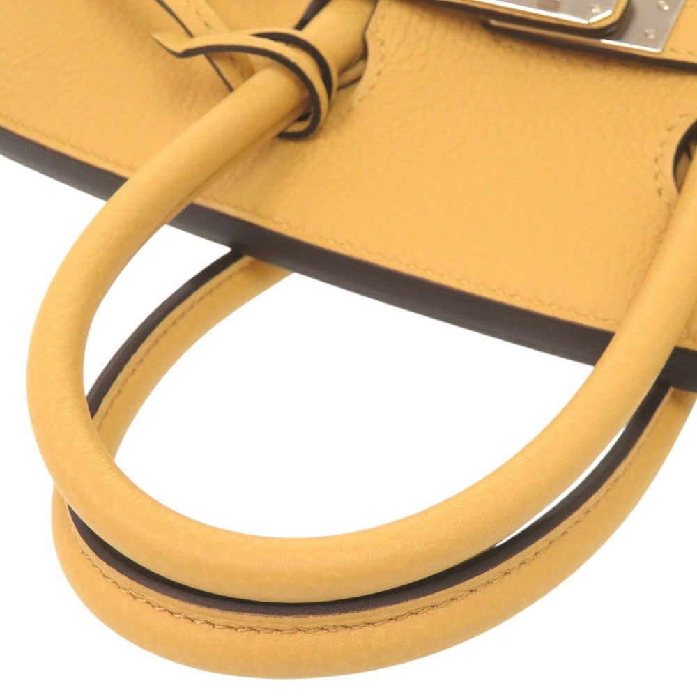Hermes Birkin 25 Togo Paille Silver Handbag Yellow — view 6