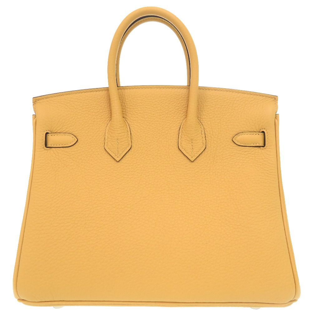 Hermes Birkin 25 Togo Paille Silver Handbag Yellow — view 3
