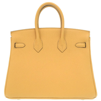 Hermes Birkin 25 Togo Paille Silver Handbag Yellow — view 3