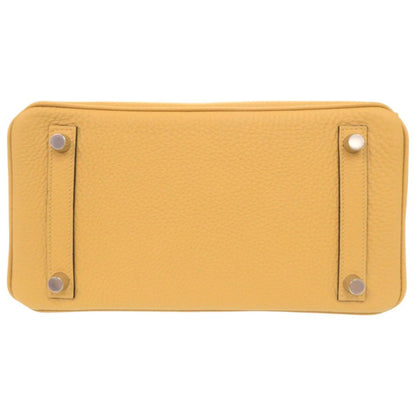 Hermes Birkin 25 Togo Paille Silver Handbag Yellow — view 4