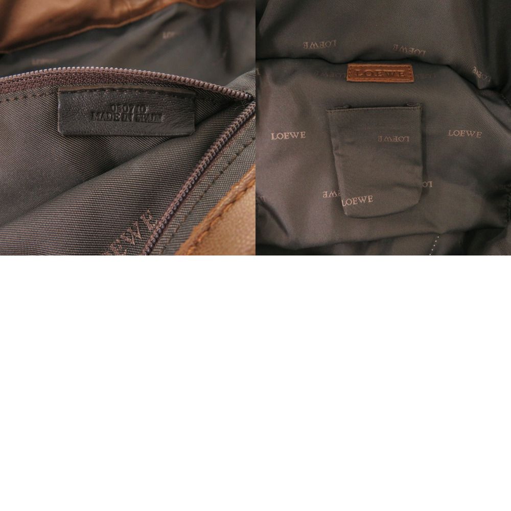 Loewe Nappa Aire Leather Gold Brown Handbag — view 8