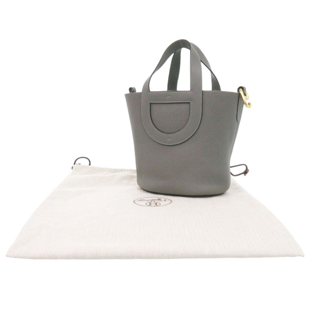 Hermes in the Loop Taurillon Clemence Swift Grime Gold Handbag — view 2