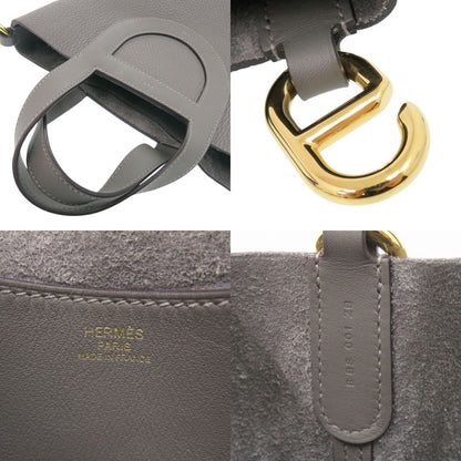 Hermes in the Loop Taurillon Clemence Swift Grime Gold Handbag — view 9
