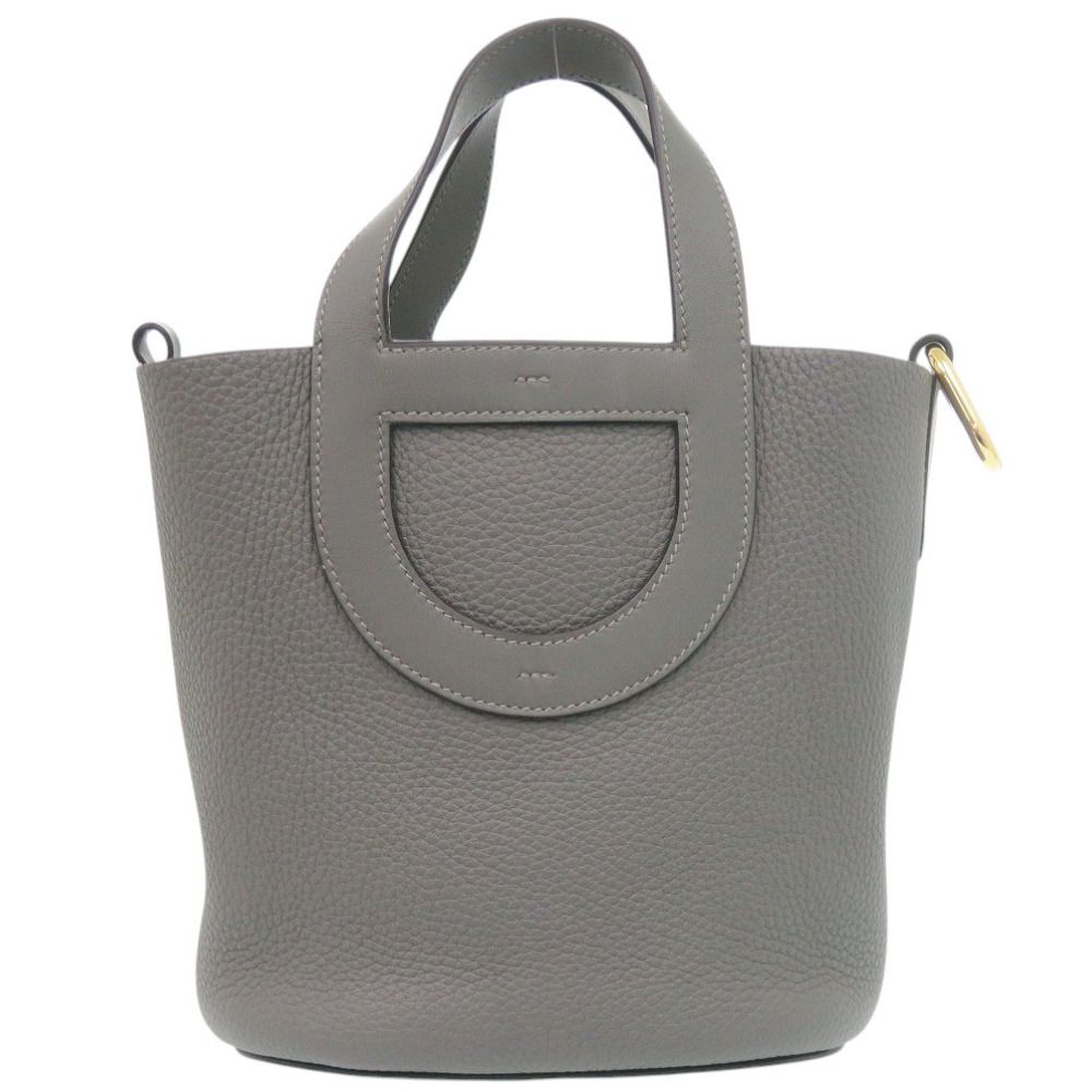 Hermes in the Loop Taurillon Clemence Swift Grime Gold Handbag — view 3