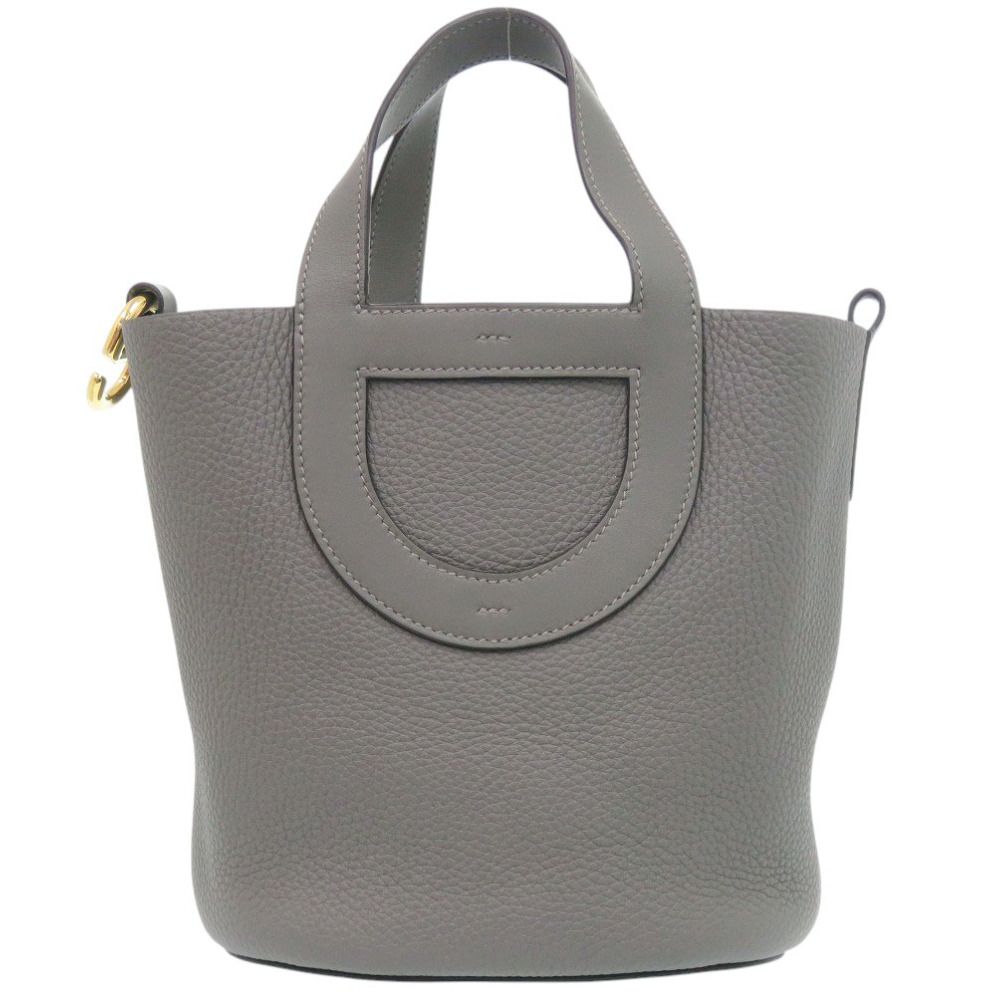 Hermes in the Loop Taurillon Clemence Swift Grime Gold Handbag
