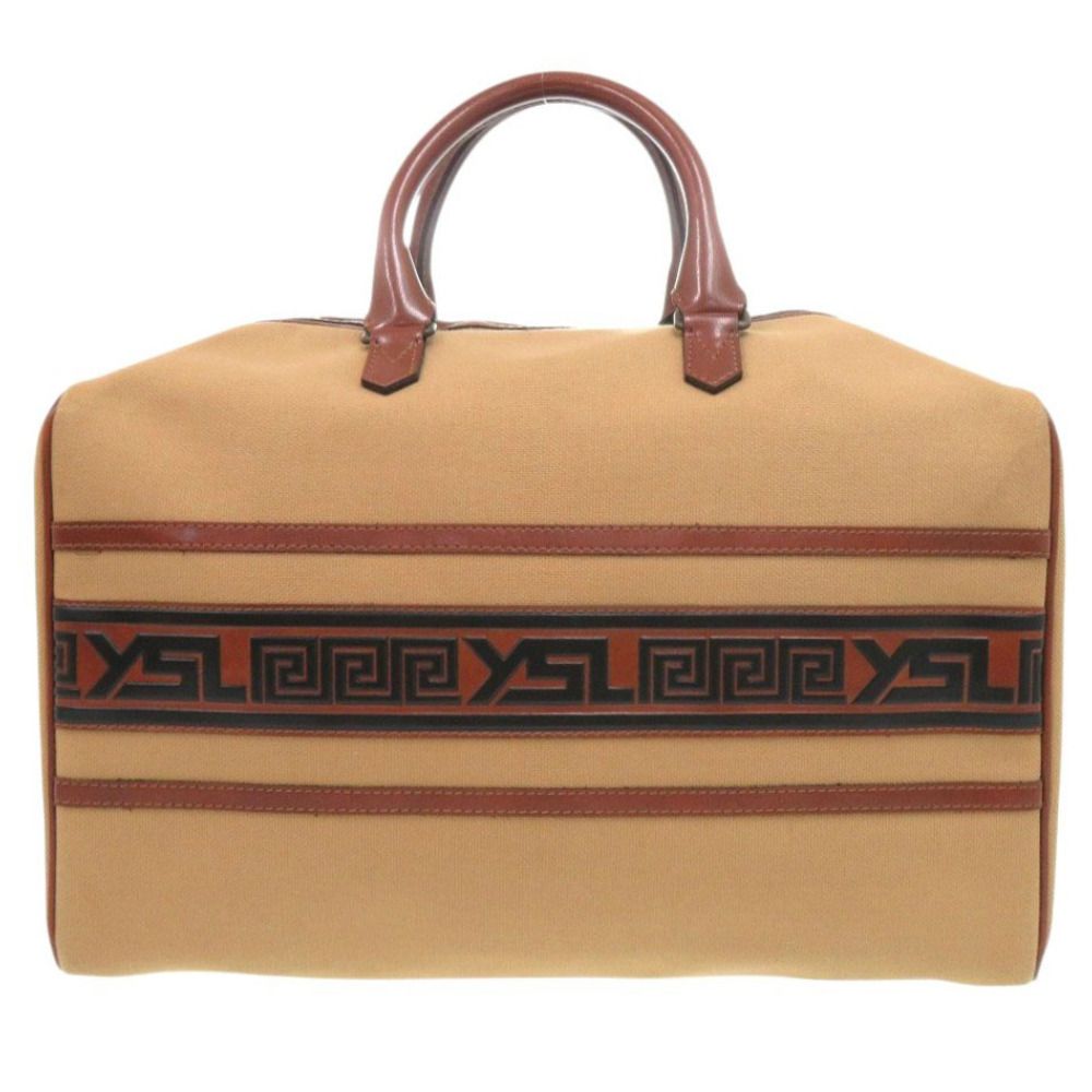 Saint Laurent Yves Vintage Logo Canvas Leather Brown Boston — view 2