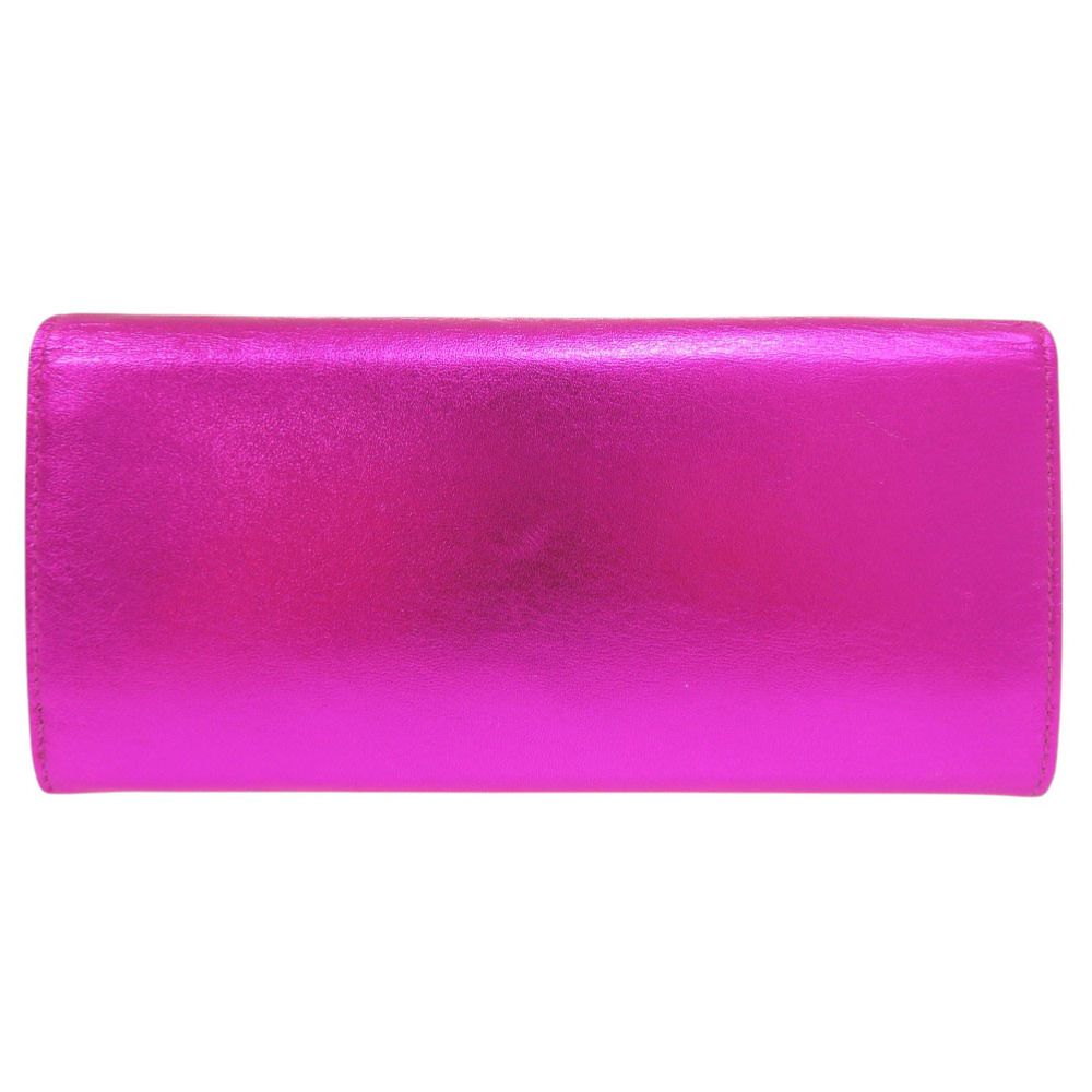 Miu Miu Miu Bifold Wallet Gold Leather Metallic Pink — view 3