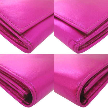 Miu Miu Miu Bifold Wallet Gold Leather Metallic Pink — view 9