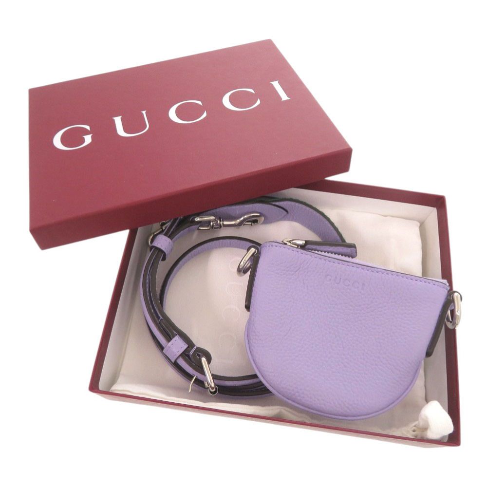 Gucci Logo Leather Purple Micro Mini Shoulder — view 2