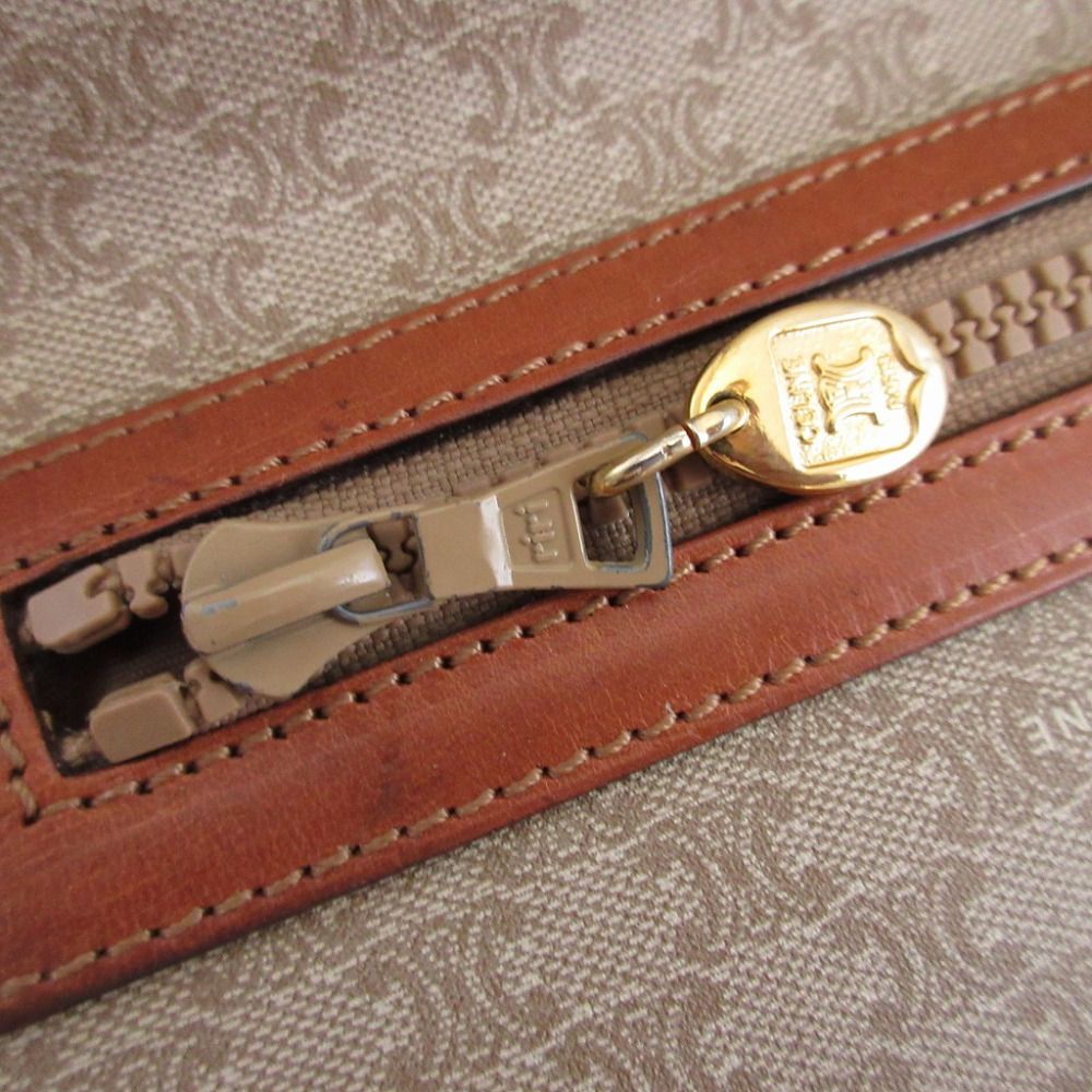 Celine Macadam Leather Beige Brown Clutch — view 4