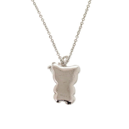 Dior Teddy Bear Crown Metal Silver Necklace — view 2