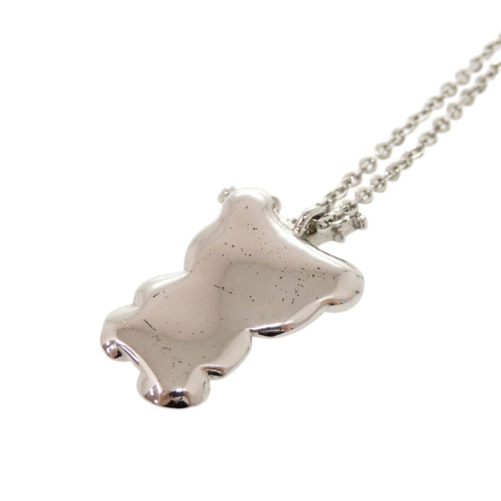 Dior Teddy Bear Crown Metal Silver Necklace — view 6