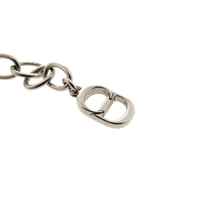 Dior Chain Link Brass Rhinestone Silver Necklace — view 7