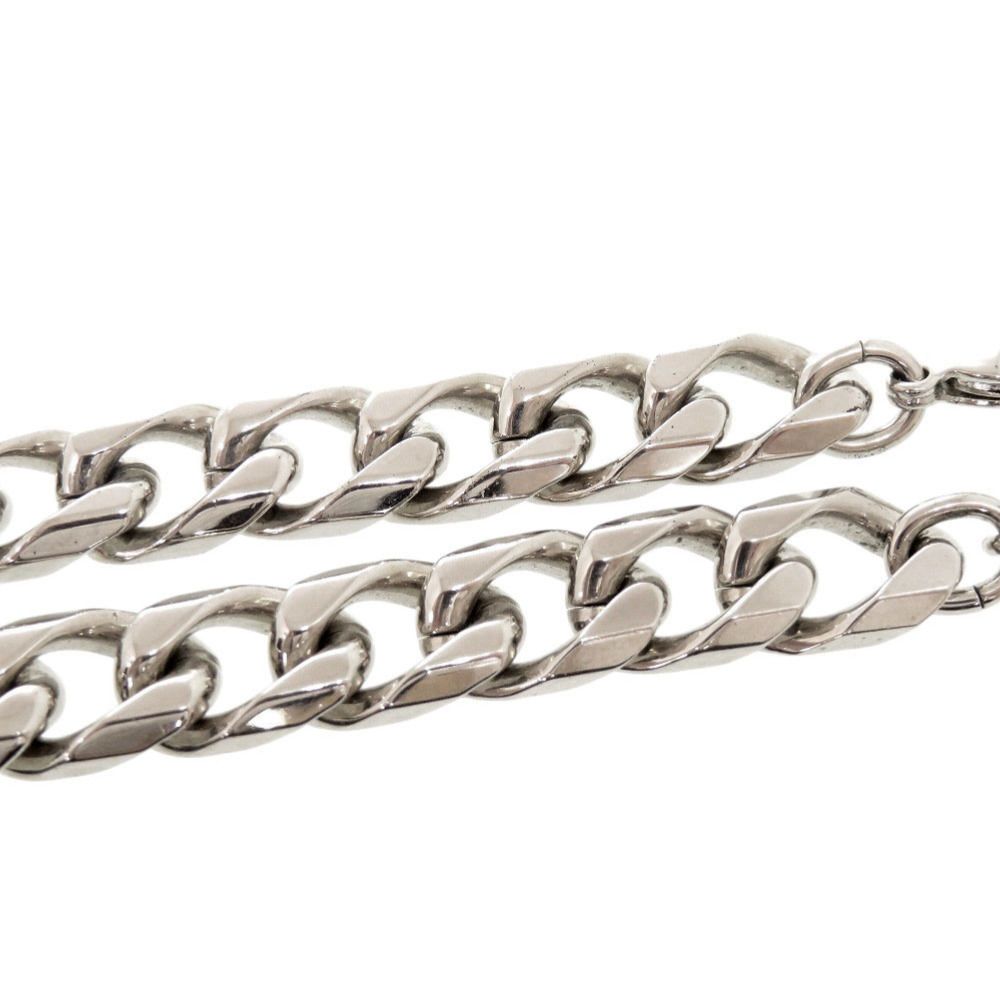 Dior Chain Link Brass Rhinestone Silver Necklace — view 8