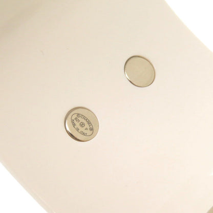 Chanel CC Logo Plastic Metal Rhinestone White Bangle Bracelet — view 6