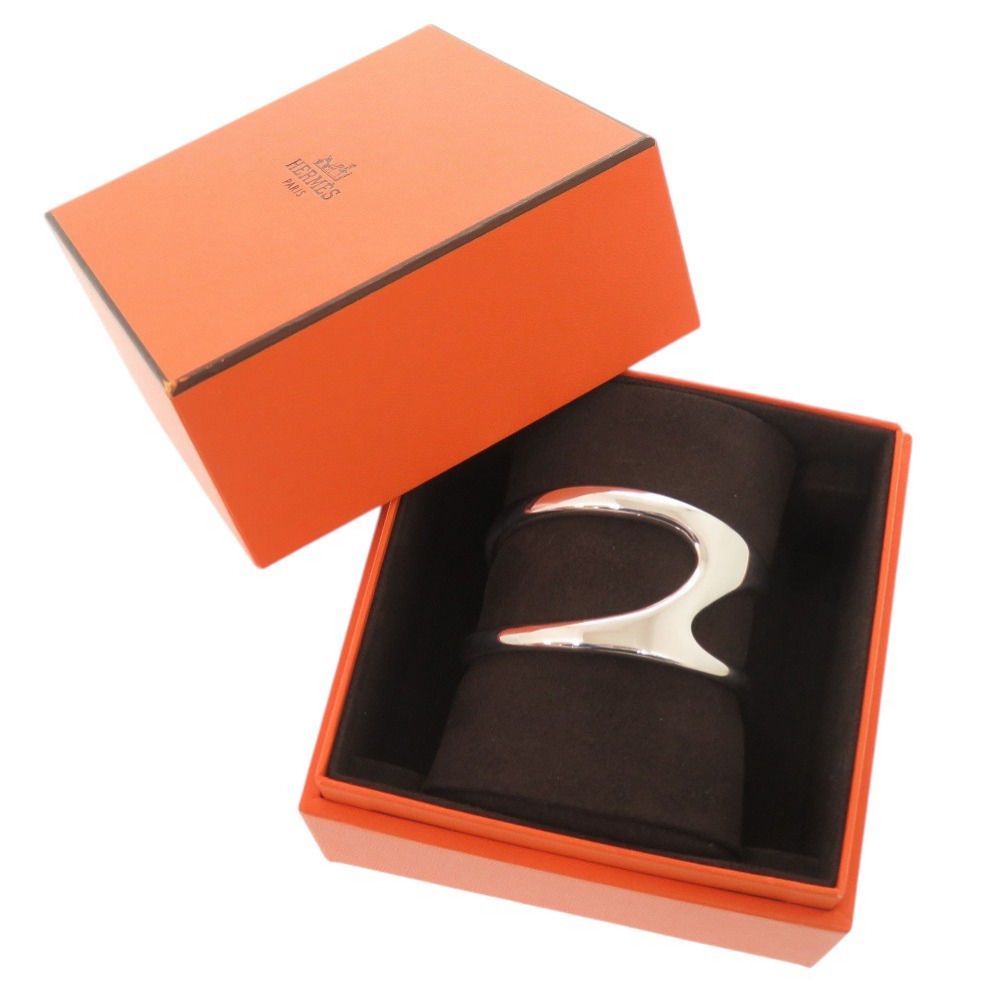 Hermes Chaine D'ancre Punk 14 925 Sterling Silver Bangle Bracelet — view 2