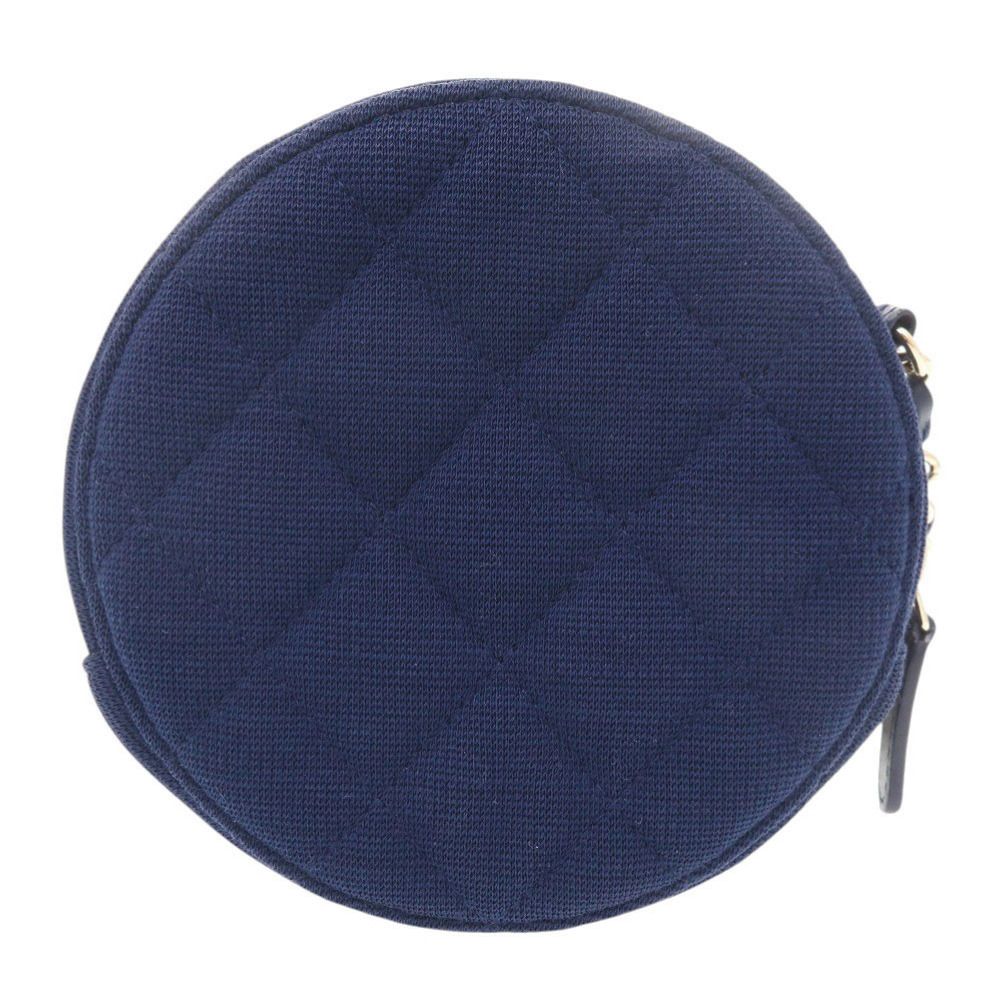Chanel CC Logo Quilted Round Cotton Gold Blue Chain Shoulder — view 2