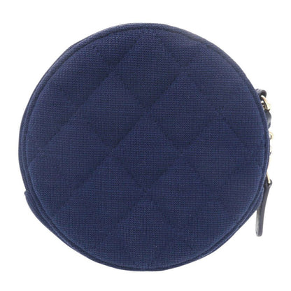 Chanel CC Logo Quilted Round Cotton Gold Blue Chain Shoulder — view 2