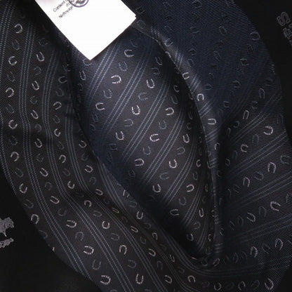 Hermes Beaver Felt Fedora Hat Folded Hat 59 Silk Leather Black Navy Blue — view 8