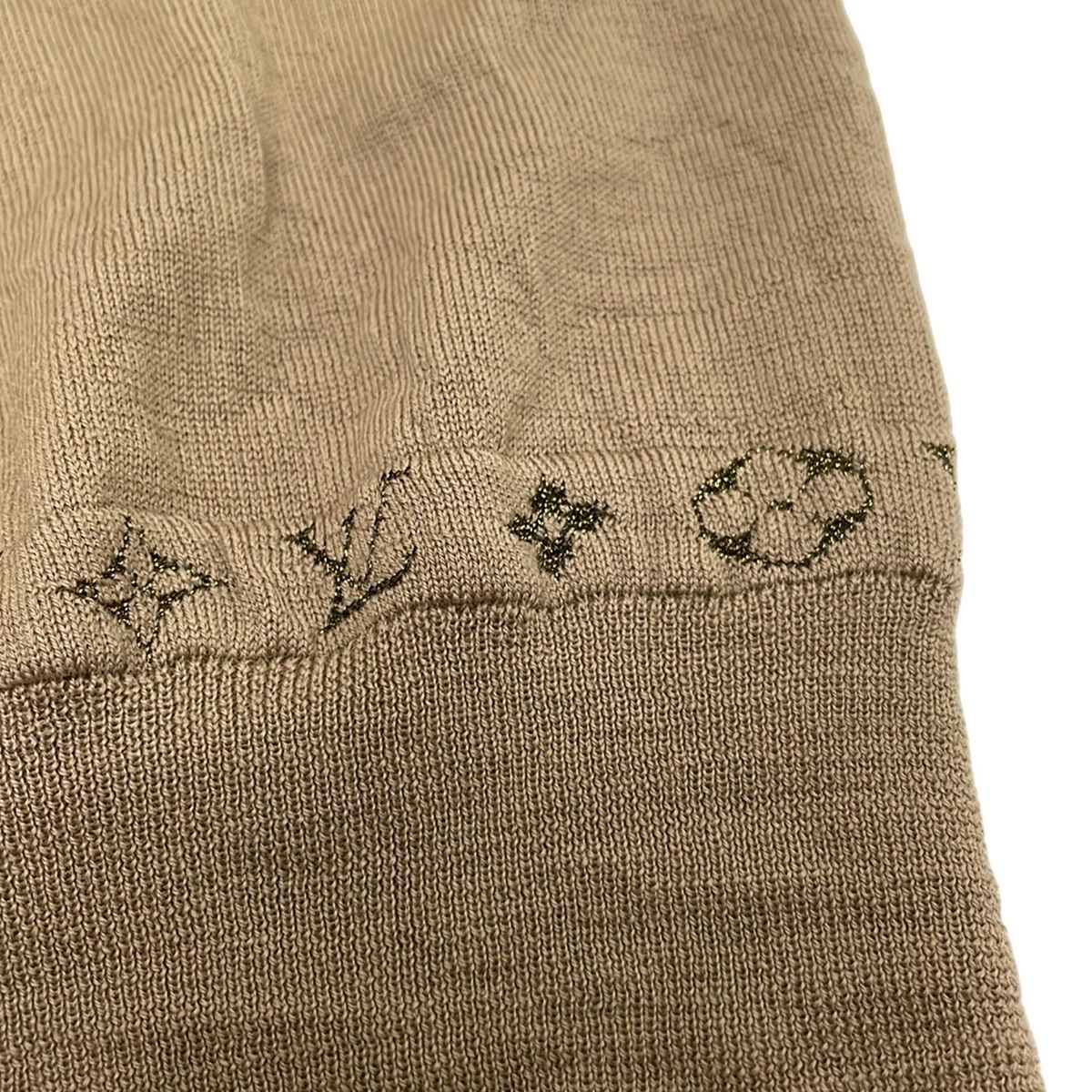Louis Vuitton Long Sleeve Sweater S Brown Lame Monogram Pattern — view 4
