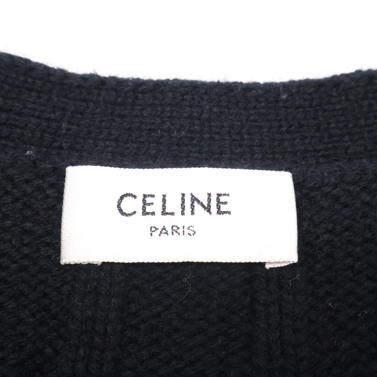 Celine Triomphe Embroidery Cashmere Knit Cardigan — view 3