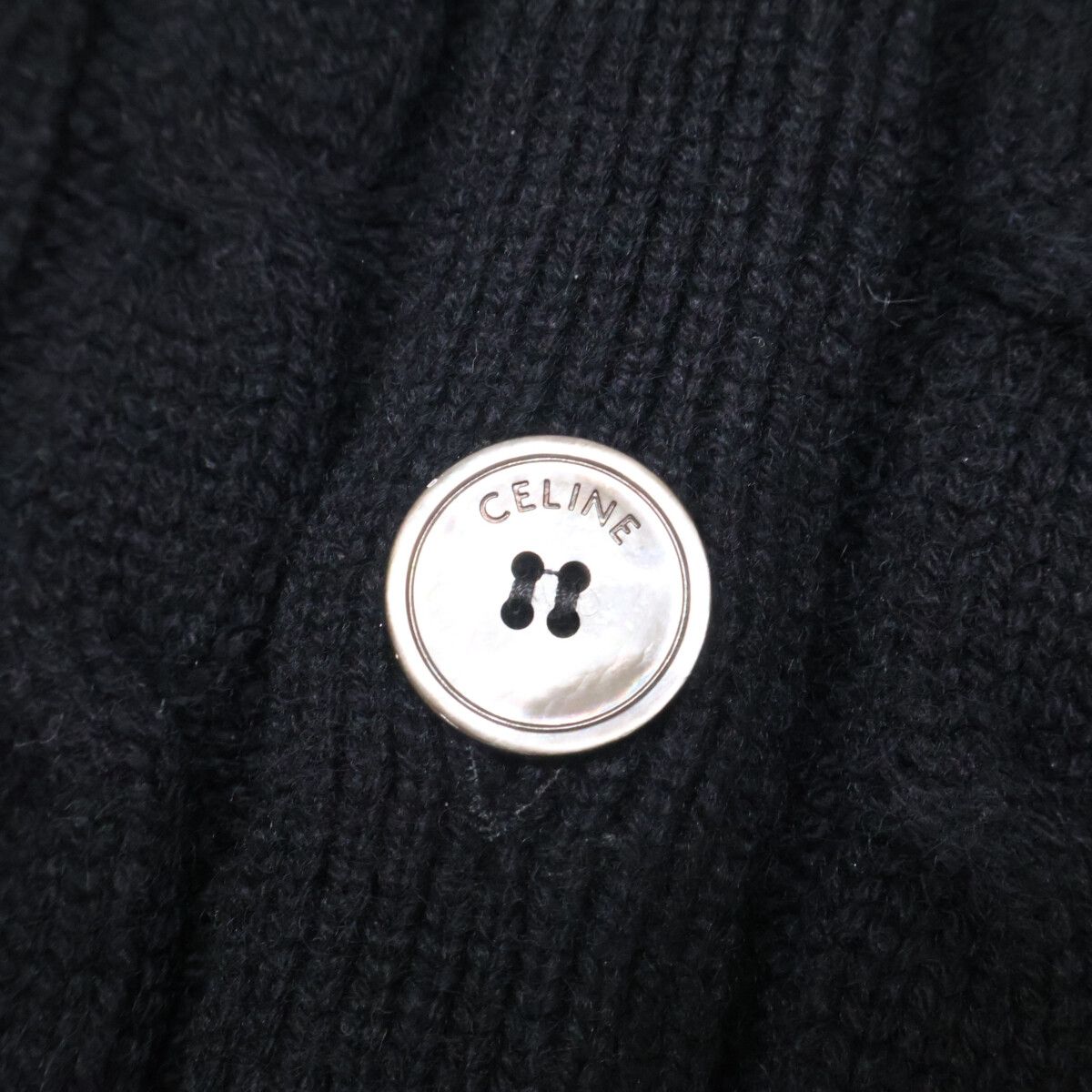 Celine Triomphe Embroidery Cashmere Knit Cardigan — view 6