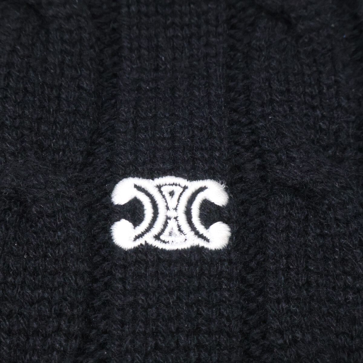 Celine Triomphe Embroidery Cashmere Knit Cardigan — view 4