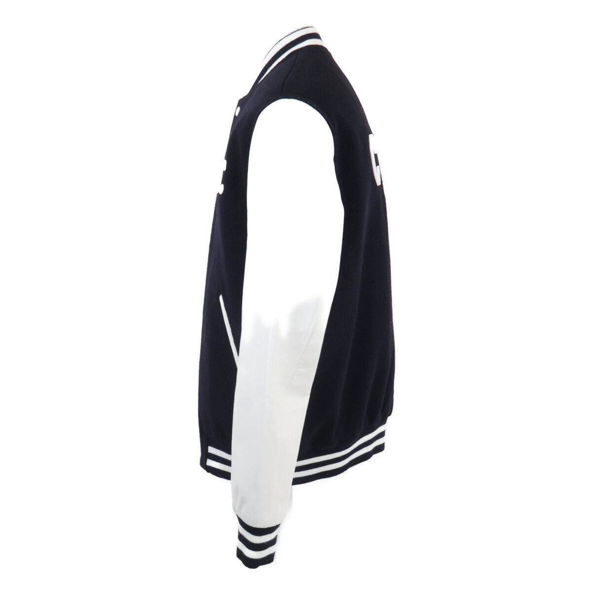 Celine Arm Lambskin Contrast Teddy Varsity Jacket 38 — view 3