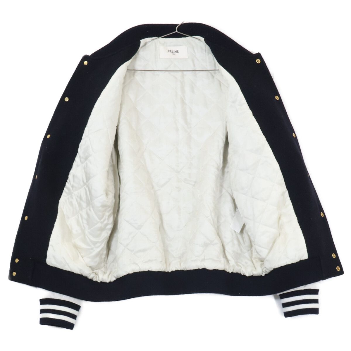 Celine Arm Lambskin Contrast Teddy Varsity Jacket 38 — view 4