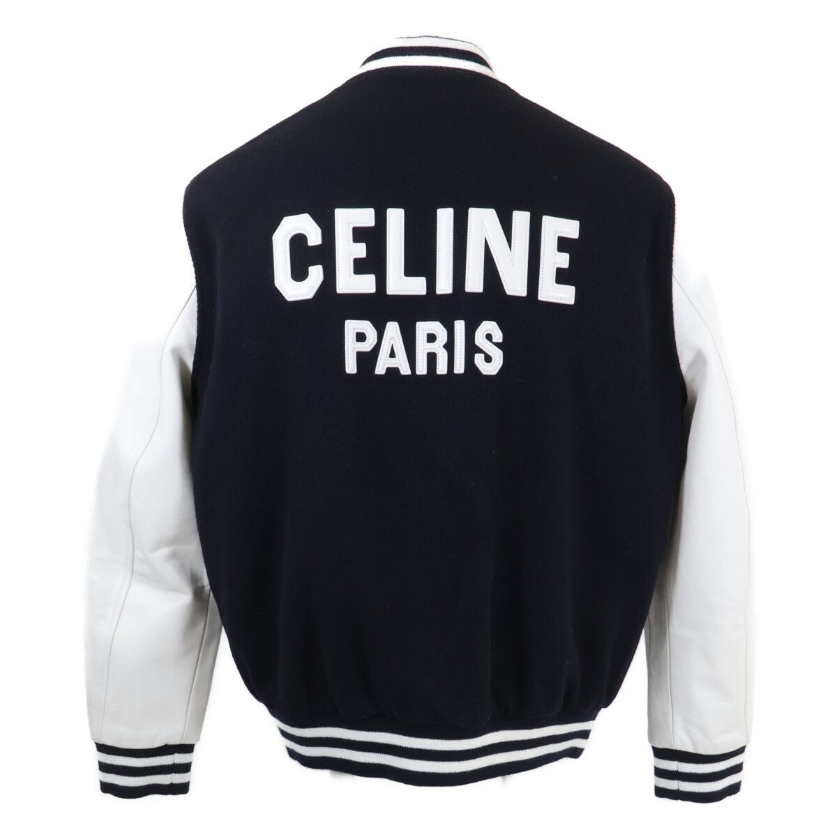 Celine Arm Lambskin Contrast Teddy Varsity Jacket 38 — view 2