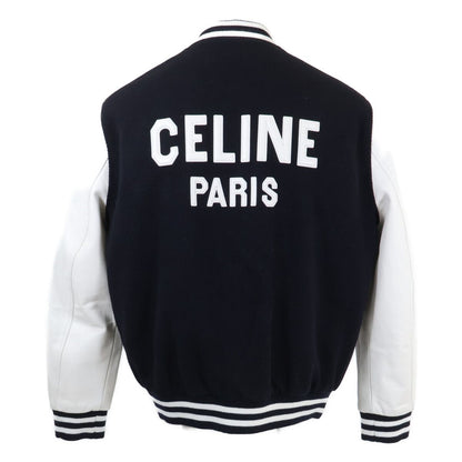 Celine Arm Lambskin Contrast Teddy Varsity Jacket 38 — view 2