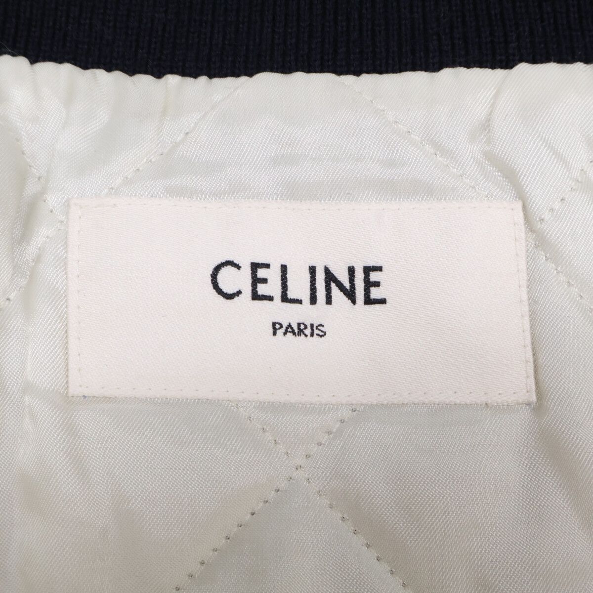 Celine Arm Lambskin Contrast Teddy Varsity Jacket 38 — view 5