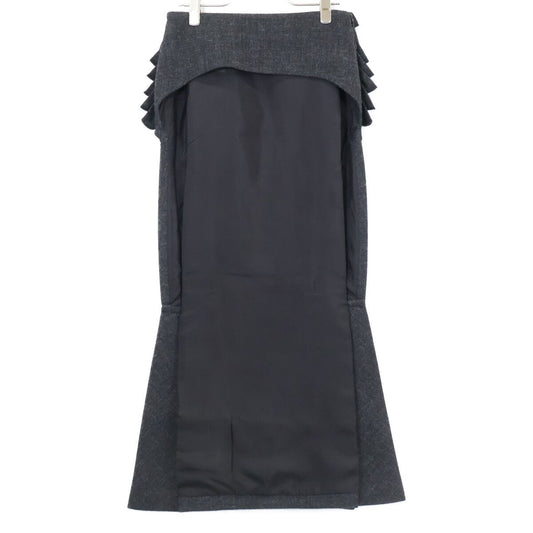 Prada Flannel Frill Long 38 Skirt