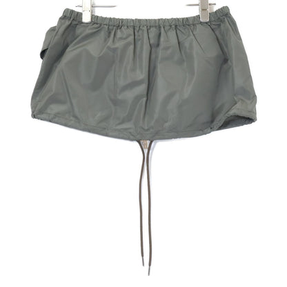 Miu Miu Logo Drawstring Technical Fabric Mini Skirt 36 — view 2