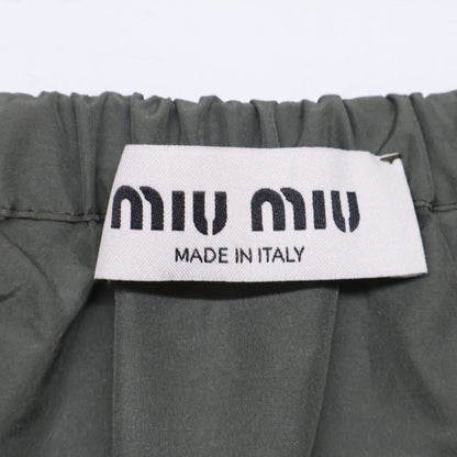 Miu Miu Logo Drawstring Technical Fabric Mini Skirt 36 — view 3