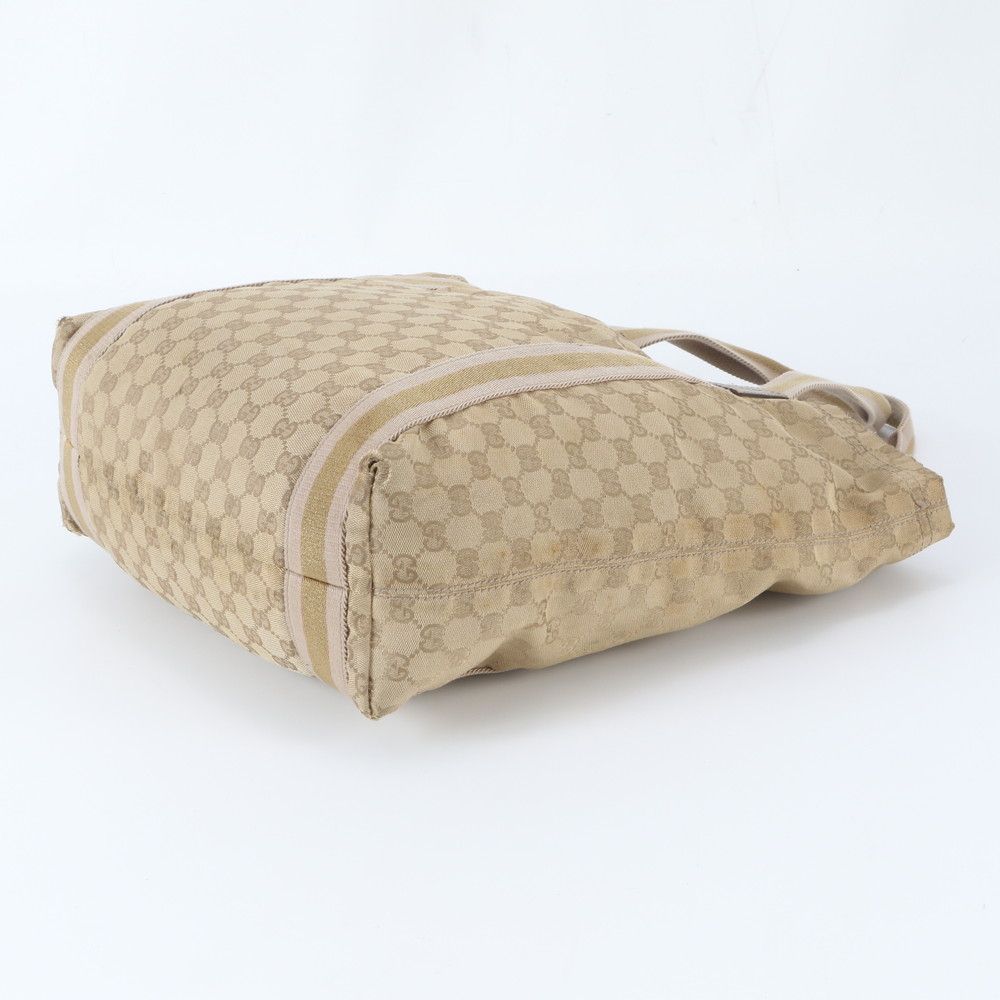 Gucci GG Canvas Leather Tote Shoulder Hand Brown Gold — view 4