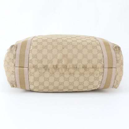 Gucci GG Canvas Leather Tote Shoulder Hand Brown Gold — view 6