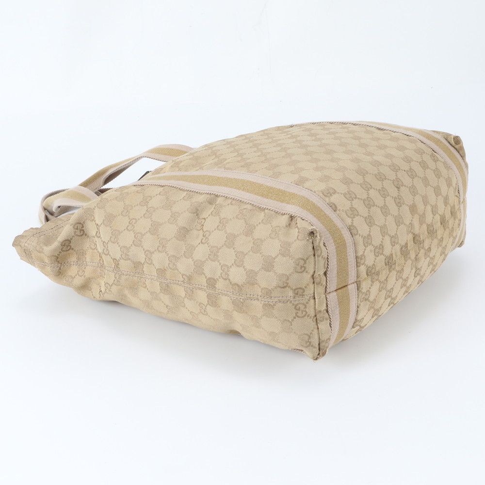Gucci GG Canvas Leather Tote Shoulder Hand Brown Gold — view 5