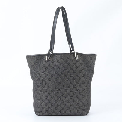 Gucci GG Denim Leather Tote Shoulder Business Document Black — view 3